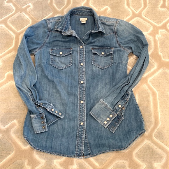 J. Crew Tops - J. Crew denim button up shirt